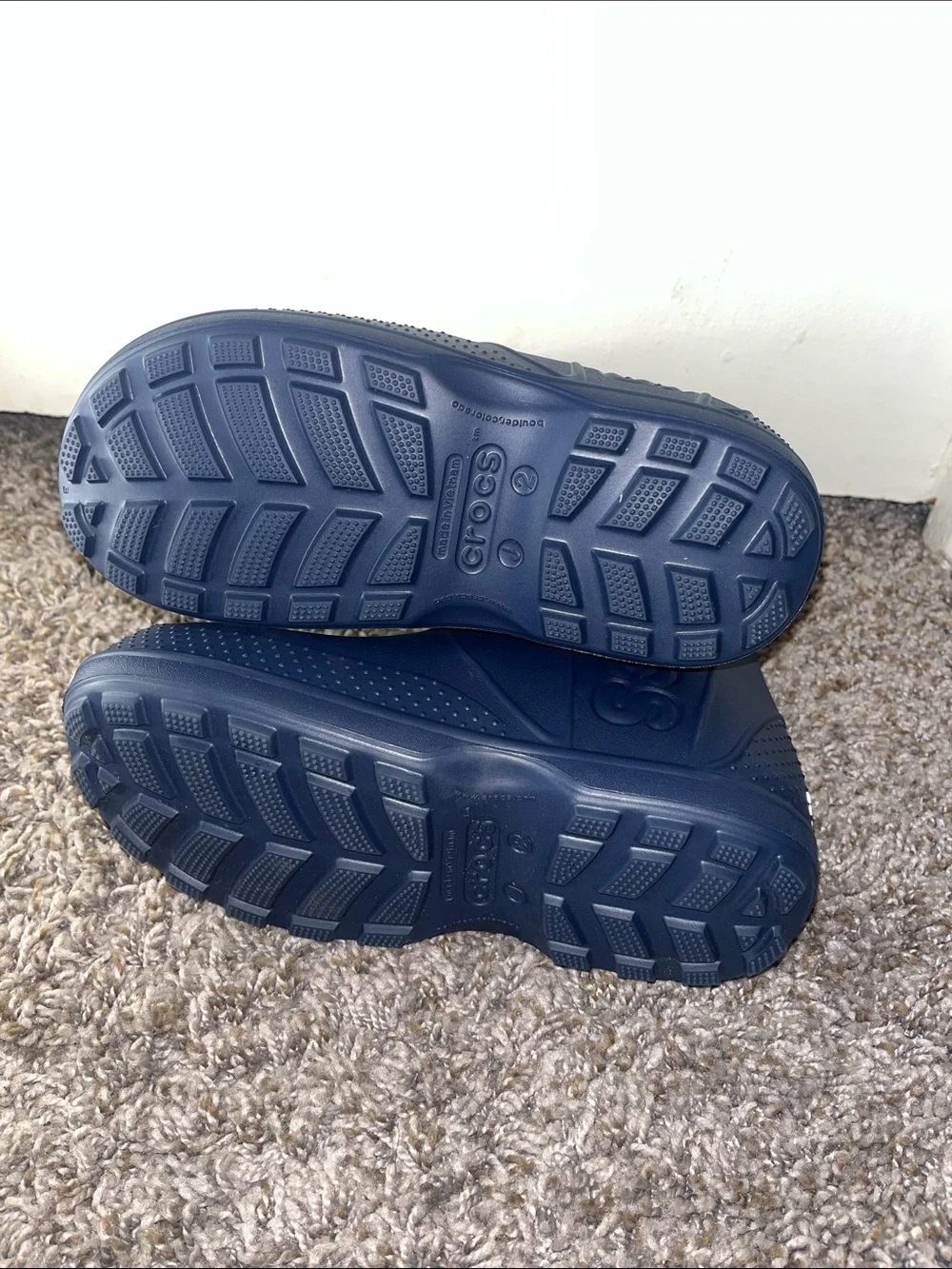 CROCS Kids Navy Handle Rain Boots with Easy Grip Handles